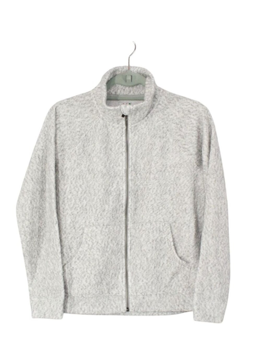 LL Bean Women's Heritage Marled Fleece Zip Cardigan Gray Everyday Casual Size XS